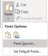Paste Special in Word for Microsoft 365 Paste Special in Word 365