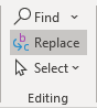 Replace button in Word 365