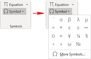 More Symbols in Word 365