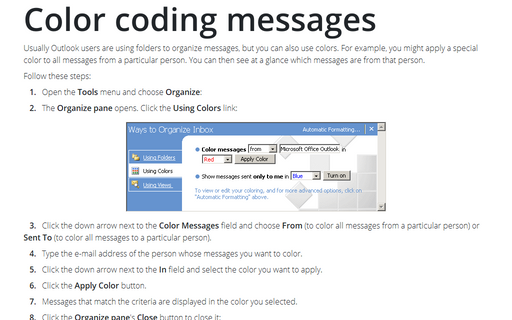 Color coding messages