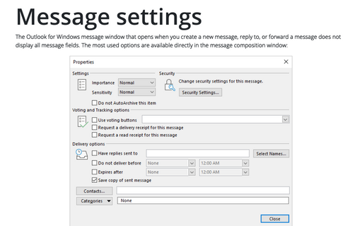 Message settings