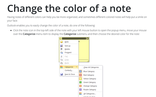 Change the color of a note