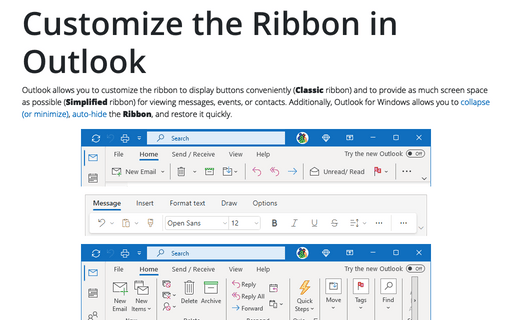 Customize the Ribbon in Outlook