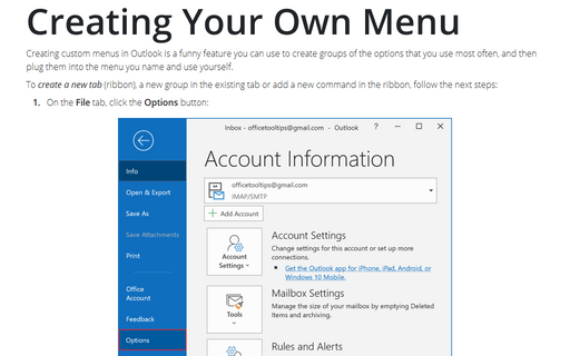 Creating Your Own Menu