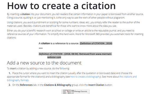 How To Create A Citation Microsoft Word 16