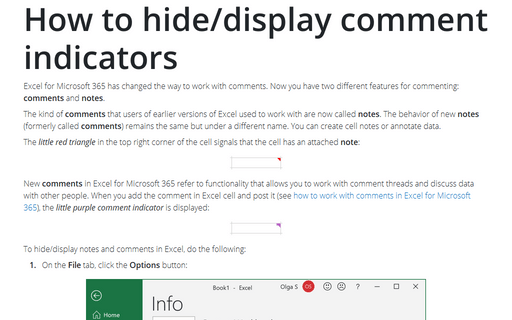 How to hide/display comment indicators