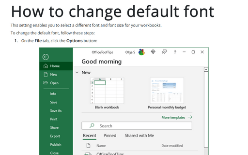 How to change default font