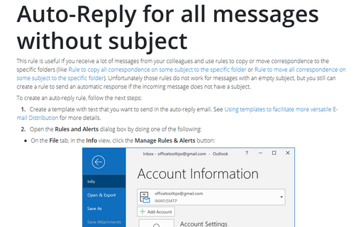 Auto-Reply for all messages without subject