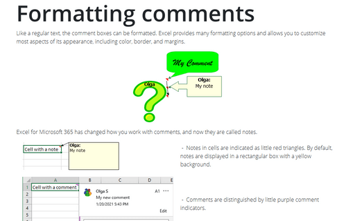 Formatting comments