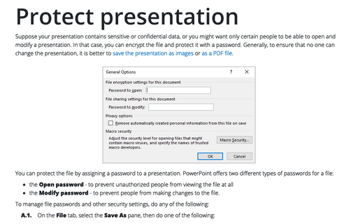 Protect presentation
