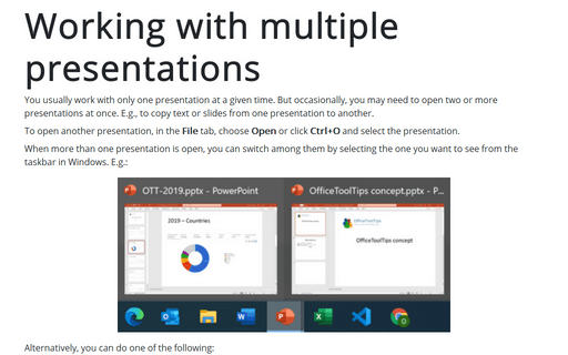 Working with multiple presentations