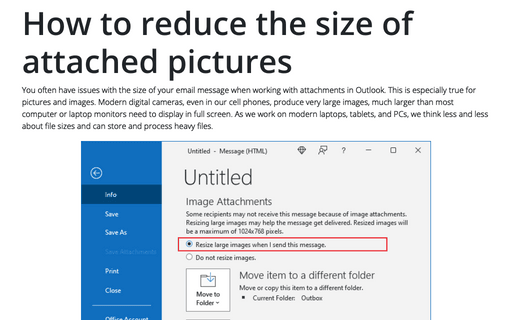 How to reduce the size of attached pictures