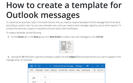 How to create a template for Outlook messages