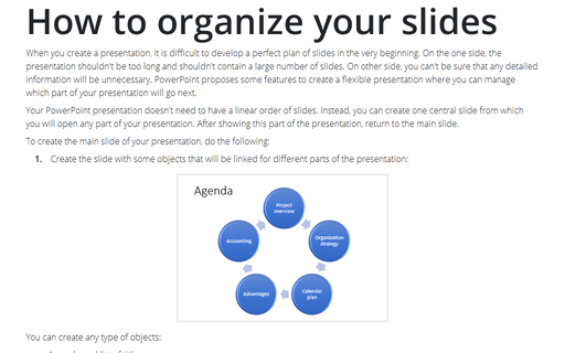 How to organize your slides