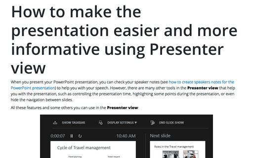 How to make the presentation easier and more informative using Presenter view