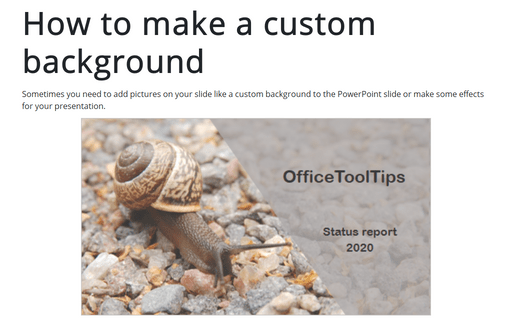 How to make a custom background for the PowerPoint slide
