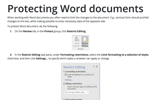 Protecting Word documents