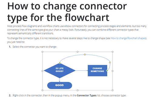 How to change connector type for the flowchart