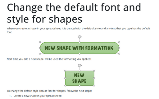 Change the default font and style for shapes in Word