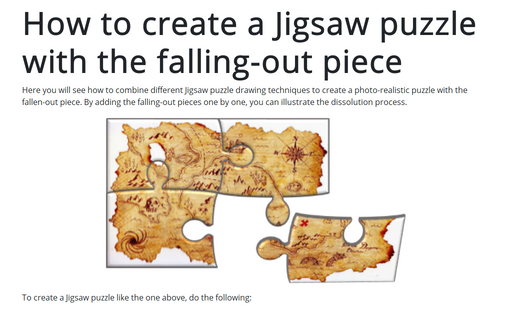 How to create a Jigsaw puzzle with the falling-out piece