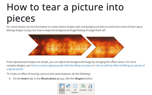 How to tear a picture into pieces