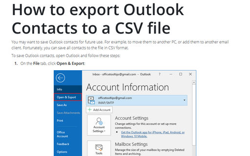 import contacts to outlook 365 from csv