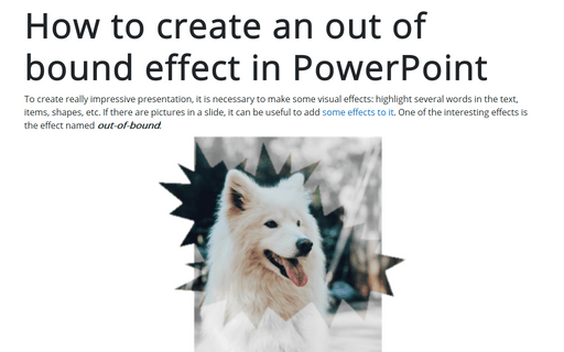 How to create an out of bound effect in PowerPoint