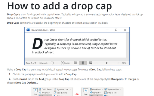How to add a drop cap