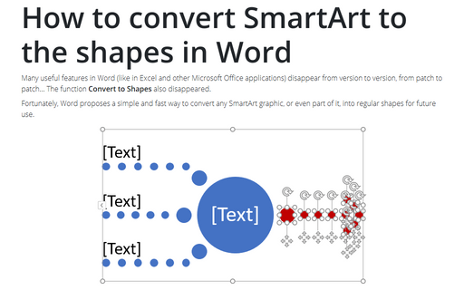 How to convert SmartArt to the shapes in Word