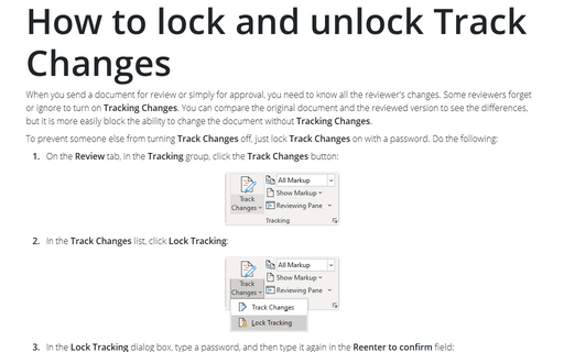 How to lock and unlock Track Changes