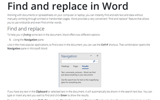Find and replace in Word