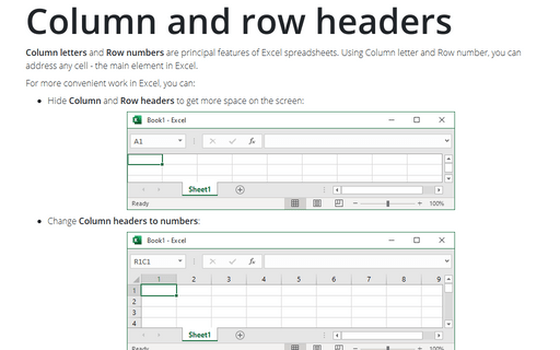 Column and row headers