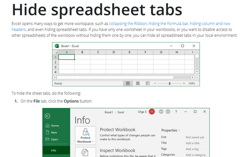 Hide spreadsheet tabs