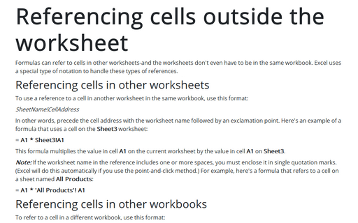 Referencing cells outside the worksheet