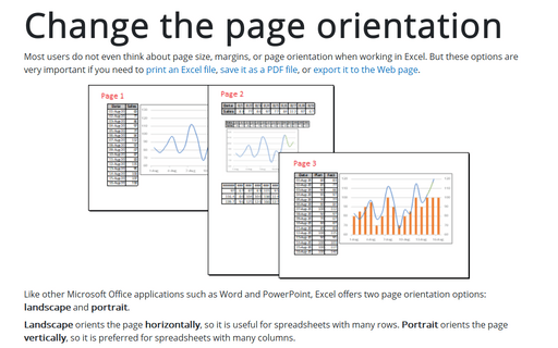 Change the page orientation