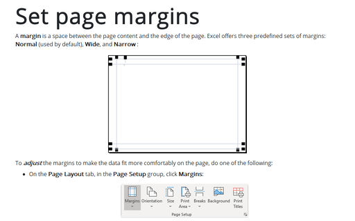 Set page margins