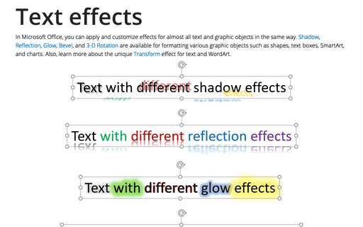 Text effects