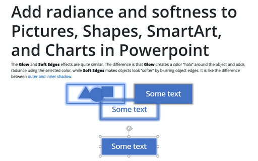 Add radiance and softness to Pictures, Shapes, SmartArt, and Charts in Powerpoint