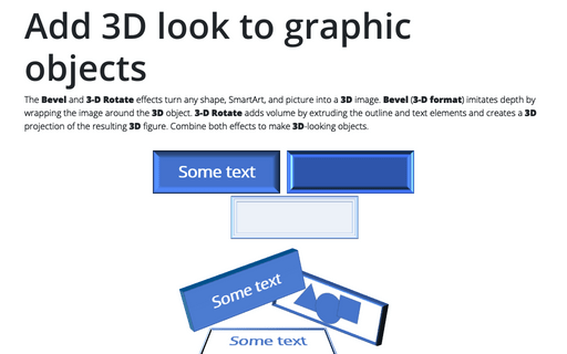 Add 3D look to graphic objects