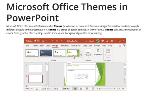 Microsoft Office Themes in PowerPoint