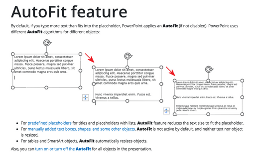 AutoFit feature