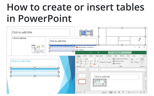 How to create or insert tables in PowerPoint