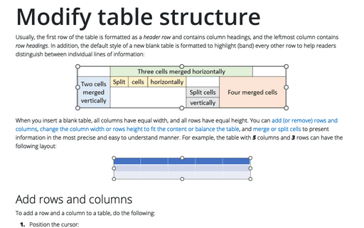 Modify table structure