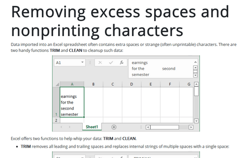 Removing excess spaces and nonprinting characters