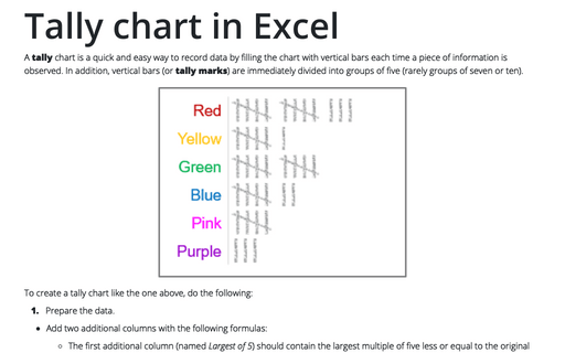 Tally chart in Excel