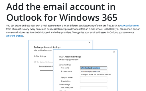 Add the email account in Outlook for Windows 365