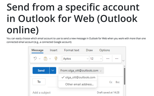 Send from a specific account in Outlook for Web (Outlook online)