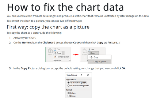 How to fix the chart data