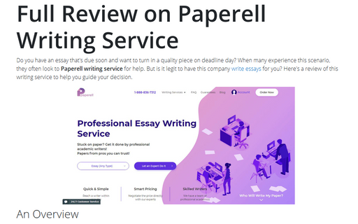 Full Review on Paperell Writing Service