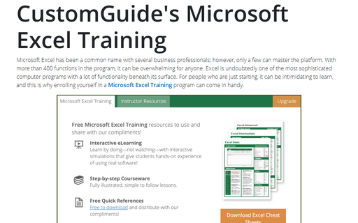 CustomGuide's Microsoft Excel Training